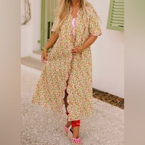 Elizabeth Wilson Designs robe/dress. NWT Size 2XL/3XL. Pink, yellow, orange